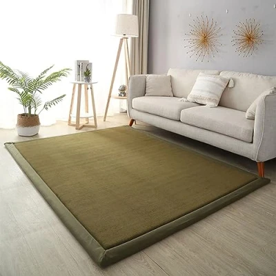 Image of Dmkjdzsw Crawling Mat for Baby Non slip，Nursery Rug，Coral Velvet Area Rugs，2cm Thick Kids Carpet Olive Green 200 * 220cm