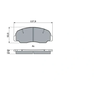 Image of 0449160020, 0449160020000, 0449187601, 0449187601000, 0449187602 Brake pad set BOSCH 0 986 494 944 Low Metallic DAIHATSU: Sportrak Hard Top