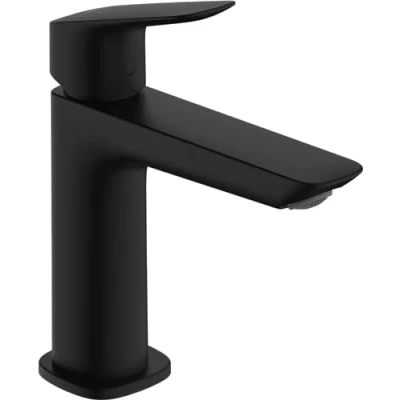Image of Hansgrohe 71255670 Logis Single Lever Basin Mixer 110 Fine CoolStart Without Waste Set, matt Black, spout Height 110mm