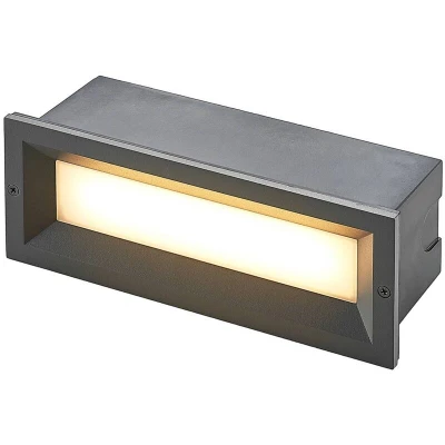 Image of Lucande Outdoor Wall Light &#039;Lachlain&#039; (Modern) in Black Made of Aluminium (1 Source,) from Brick Light, lamp for Exterior/Interior Walls, House, Terrace und Balcony