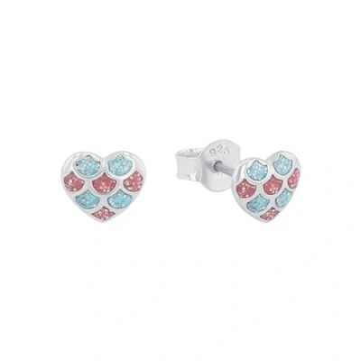 Image of Prinzessin Lillifee Orecchini a bottone per bambine in argento sterling 925, 0,6 cm, multicolore, cuore, forniti confezione regalo gioielli, 2031157