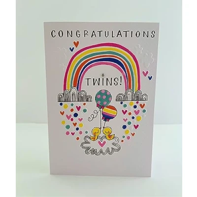 Image of Rachel Ellen Congratulations Twins Baby Card