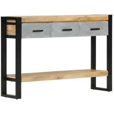 Image of vidaXL Console Table 110x30x76 cm Solid Rough Wood Mango