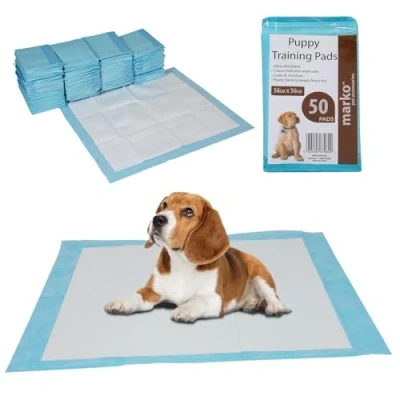 Image of marko Pet Accessories Puppy Training Pads Dog Extra Large Wee Floor Toilet Mats Cat Pee 56cm x (50PK)
