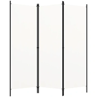 Image of vidaXL 3 Panel Room Divider White 150x180 cm