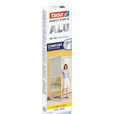 Image of tesa UK Mosquito, Fly And Insect Screen Doors 1 M X 2.2 (max) White, Clear, (55192 00002 00)