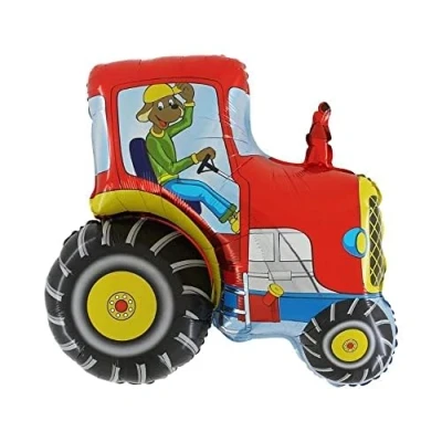 Image of Toyland® 78cm (31&quot;) Red Tractor Shaped Foil Balloon Children&#039;s Party Decorations