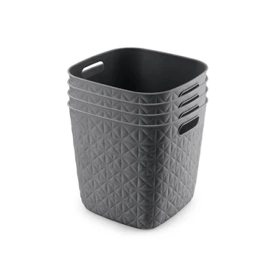 Image of Curver Softex Set of 4 100% Recycled Square Storage Cube 15L Dark Grey