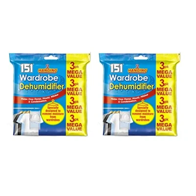 Image of Hanging Wardrobe Dehumidifier Helps Stop Mould, Damp, Mildew, Moisture and Condensation Specially Designed To Removes From 6pk