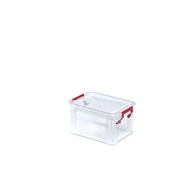 Image of Whitefurze Allstore Container with Silver Clamp, Plastic, Natural, 0.5 Litre