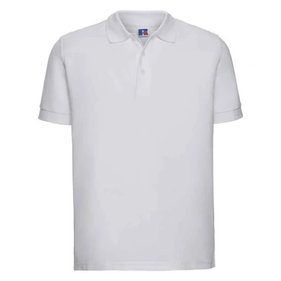 Image of Russell Athletic Mens Ultimate Cotton Pique Polo Shirt (White) Size 2XL