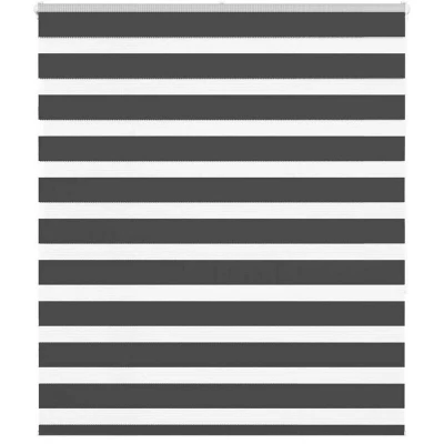 Image of vidaXL Zebra Blind Black 120x150 cm Fabric Width 115.9 Polyester