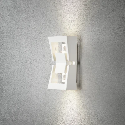 Image of Potenza Outdoor Small Modern Up Down Wall Light White GU10, IP54