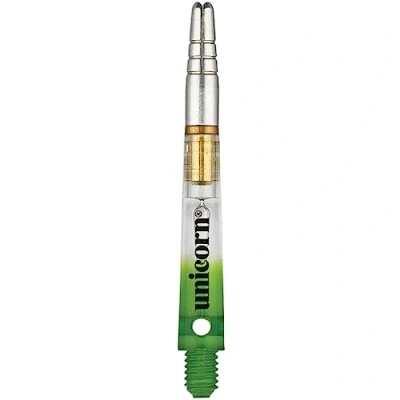 Image of Unicorn Rotating Dart Shafts Gripper 360 Two Tone Durable Polycarbonate with Alloy Flight Holder Green Medium 44.9 mm 3 Stems