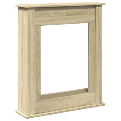 Image of vidaXL Fireplace Surround Sonoma Oak Engineered Wood Electric LED Compatible, Functional Shelf, Dimensions 75x20x87.5 cm