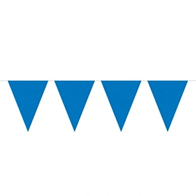 Image of Bunting mini Blue 3 metres long 12 Triangle flags measuring 15x11cms. Plastic