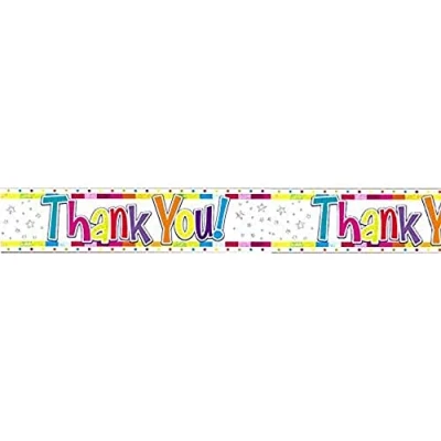 Image of OAKTREE UK 625280 9ft Banner Birthday Bright Thank You Holographic
