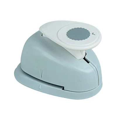 Image of Rayher 8964300 Paper Craft Punch, Scalloped Circle Lever Punch for Card Making and Scrapbooking