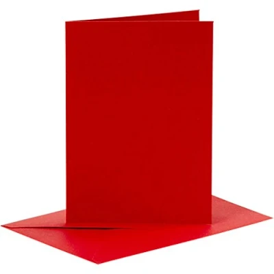 Image of 23019 Cards and Env 10.5x15cm 6pk red