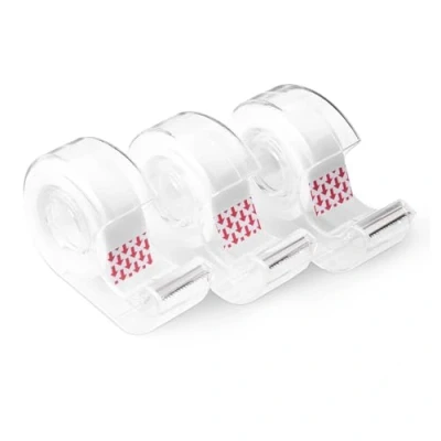 Image of Amazon Basics Matte Finish Tape with Dispenser, 3 Pack, 3/4&quot; W x 300&quot; L, Transparent