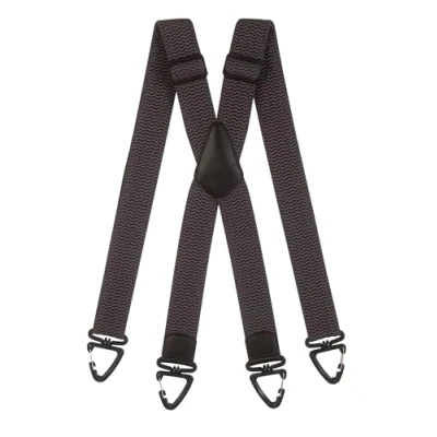 Image of Olata Heavy Duty X Shape Braces/Suspenders with Plastic Carabiner Clips 4cm. Dark Grey