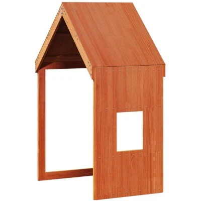 Image of vidaXL Kids&#039; Bed Roof Wax Brown 60x89x134.5 cm Solid Wood Pine
