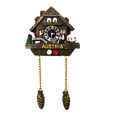 Image of 3D Cuckoo Clock Austria Fridge Magnet souvenir gift &amp; collection，Home Kitchen Decoration magnetic sticker, Vienna Refrigerator