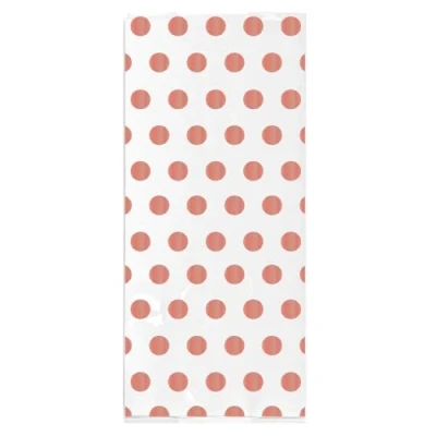Image of Anniversary House 20 pieces Rose Gold Polka Dot BOPP Cellophane Bags, 12.5 x 28.5 CM, Including Twist Ties, M578