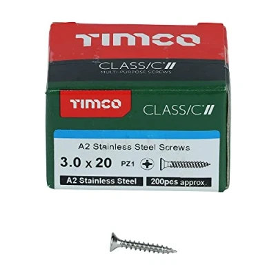 Image of TIMCO Classic Multi Purpose Screws 3.0 x 20 A2 Stainless Steel Box of 200