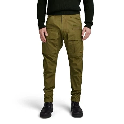 Image of G STAR RAW Men&#039;s 3D Regular Tapered Cargo Pants, Green (dark olive D23636 D384 C744), 32W / 32L