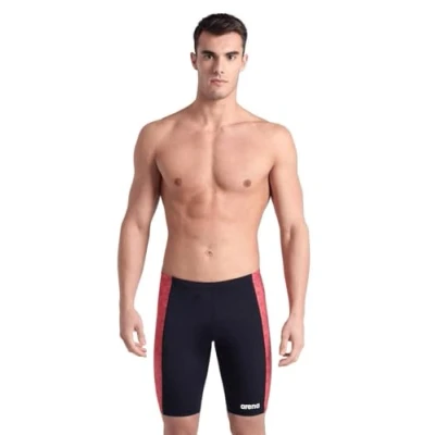 Image of Arena Abstract Tiles Jammer Black/Red Team Size 28