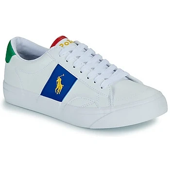 Image of Polo Ralph Lauren Ryley Unisex Trainers for kids, Size: 3.5, White smooth/royal/yellow Pu