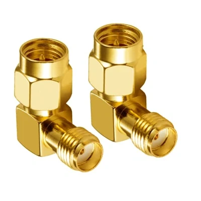 Image of Vecys SMA Adapter Male to Female Angle Right 90 4G for RF Coax Cable PCI Card 2G 3G Wifi Antenne Router Wireless WLAN Network (2 pcs)