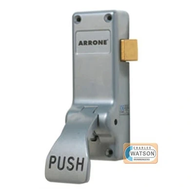 Image of Hoppe AR883 Arrone Emergency Push Pad Silver Fire Door Exit Reversible Lock