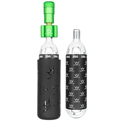 Image of Peaty&#039;s Holeshot CO2 Tyre Inflator Kit 25g Premium Unique Compact Straight Line Design for Maximum Airflow &amp; Rapid Inflation, Mountain Bike 2x25g Freeze Protector Sleeve, MTB (25g), Emerald