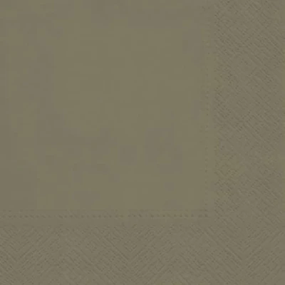 Image of 3 Ply Decorative Tissue Paper Napkins Serviettes for Decoupage Lunch 33cm x Pack of 20 (Khaki)