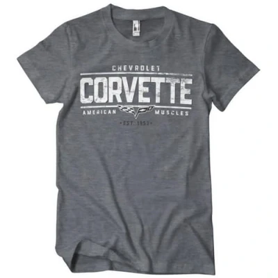 Image of Chevrolet Officially Licensed Corvette American Muscles Mens T Shirt (Dark Heather), X Large