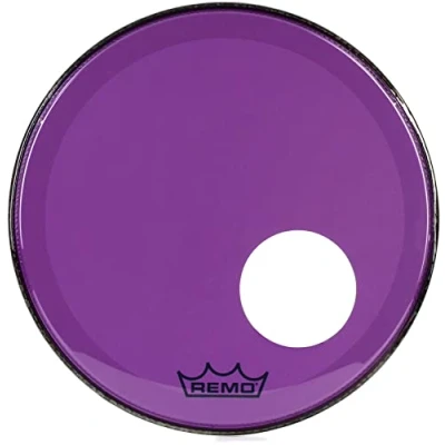 Image of Remo Colortone Powerstroke 3 Drum Head Clear Ported 18 Inches P3 1318 CT PUOH Purple