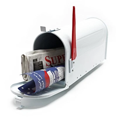 Image of US Mailbox white American Design Letterbox Postbox Letter Mail Post Box