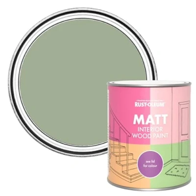 Image of Rust Oleum Green Interior Wood Paint in Matt Finish Bramwell 750ml