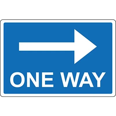 Image of One way right directional arrow sign 1mm Plastic (600mm x 400mm)