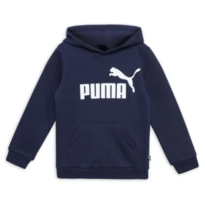 Image of Puma Childrens Unisex Essentials Big Logo Youth Hoodie Blue Size 2 3Y