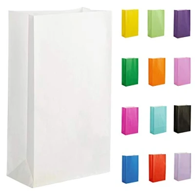 Image of Thepaperbagstore 30 White Paper Party Bags Colourful Gift for Kids and Adults Parties, Birthdays, Weddings, Baby Showers, Hen Parties Sweets 14x24.5x7cm