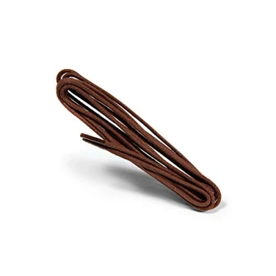 Image of Kaps Waxed round Thin Laces, 2 mm quality 100% cotton shoe laces for casual and fashion footwear, made in Europe, 1 pair (45 cm 18 inch to 3 eyelet pairs / 76 Brown)