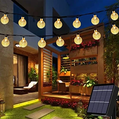 Image of Useber Solar Garden Lights, 24Ft 50 LED String Lights Waterproof Crystal Globe Indoor/Outdoor Fairy Decorative for Home,Garden,Party,Camping,Christmas,Festival (Warm White)