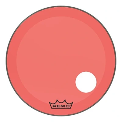 Image of Remo Powerstroke P3 Colortone Red Bass Drumhead, 26&quot;, 5&quot; Offset Hole