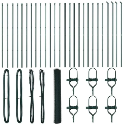 Image of vidaXL Hexagon Fence Green 1.4x50 m Steel