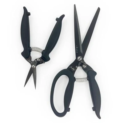Image of Tonic Studios Tim Holtz Recoil Scissors &amp; Mini Snips Bundle 9.5&quot; (24.13cm) 6 3/4&quot; (17cm) Precision Cutting Tools with Adjustable Tension Springs Titanium Coated Blades