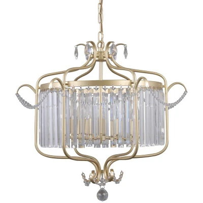 Image of Italux Lighting Classic Hanging Pendant Golden Champagne 6 Light, E14