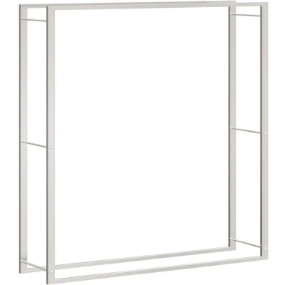 Image of vidaXL Firewood Rack 110x28x116 cm Stainless Steel
